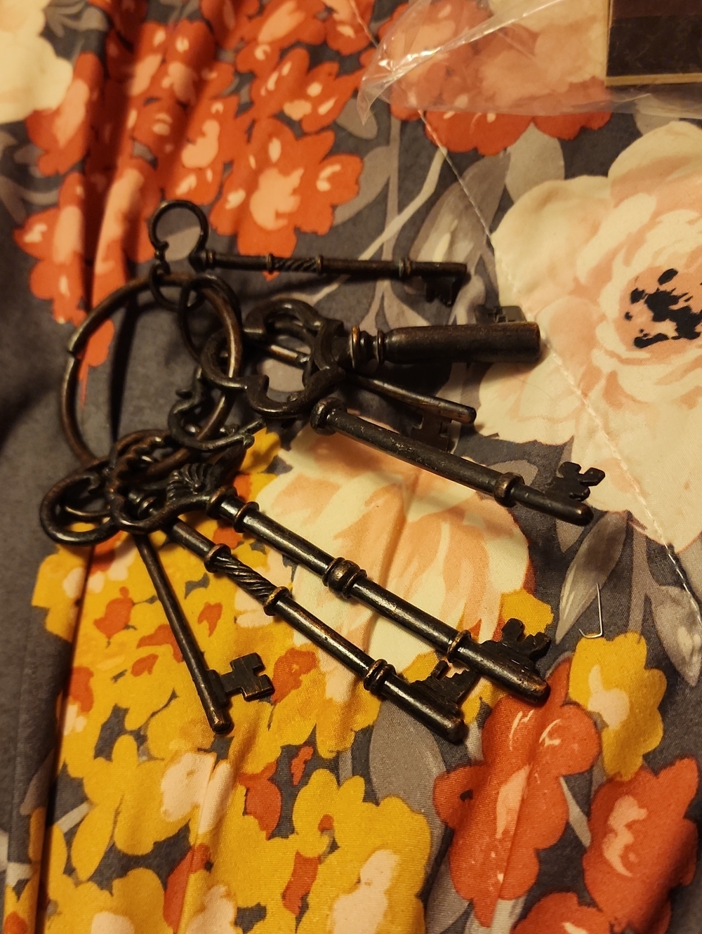 Vintage-Style Decorative Skeleton Key Set - Black